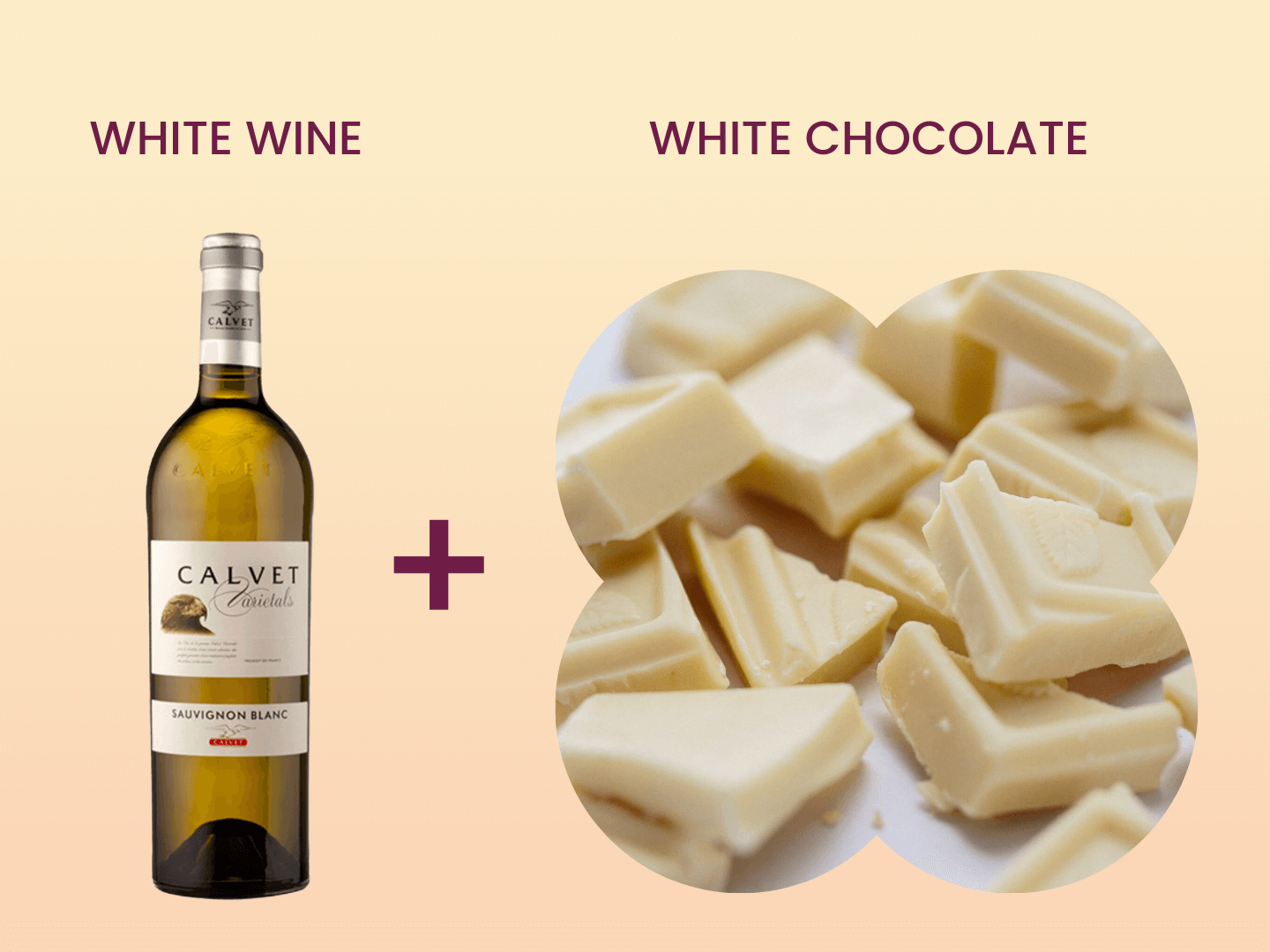 Chocolate trắng kết hợp với rượu vang trắng