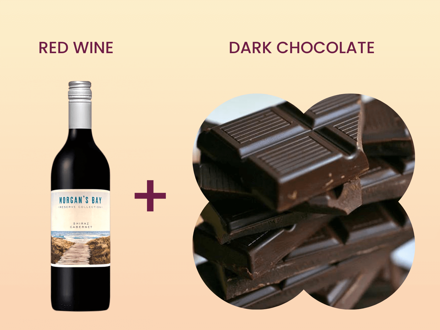Chocolate đen kết hợp với rượu vang đỏ