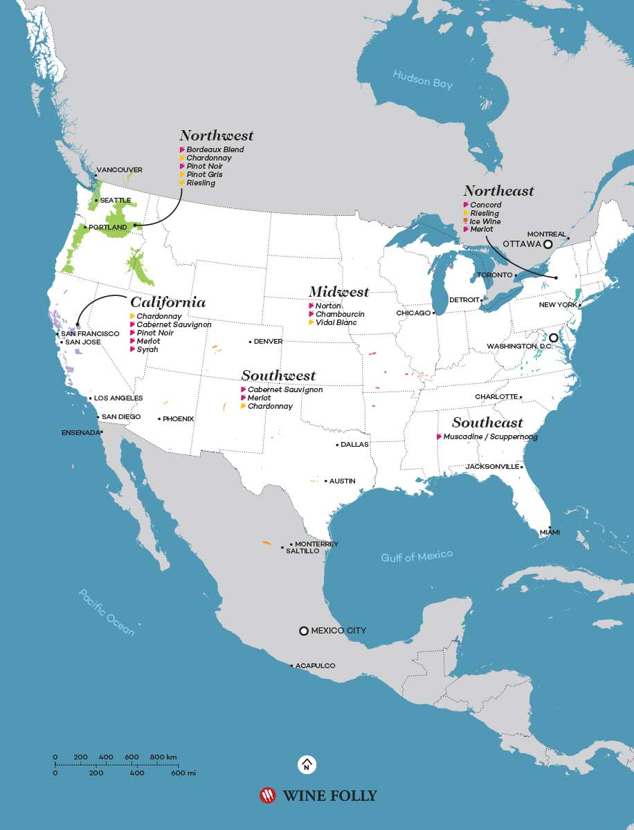 Bản đồ rượu vang Mỹ