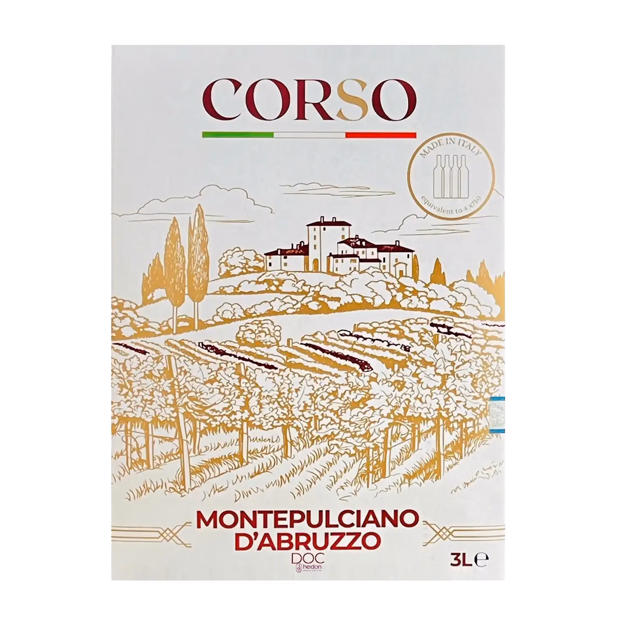 Rượu vang Ý Corso Montepulciano D'Abruzzo 3L