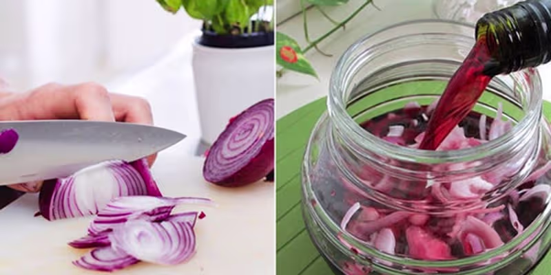 Cách thực hiện rượu vang đỏ ngâm hành tây